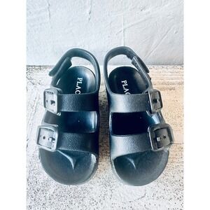 The children's place Black Toddler Sandals Adjustable Buckle Straps Casual Shoes